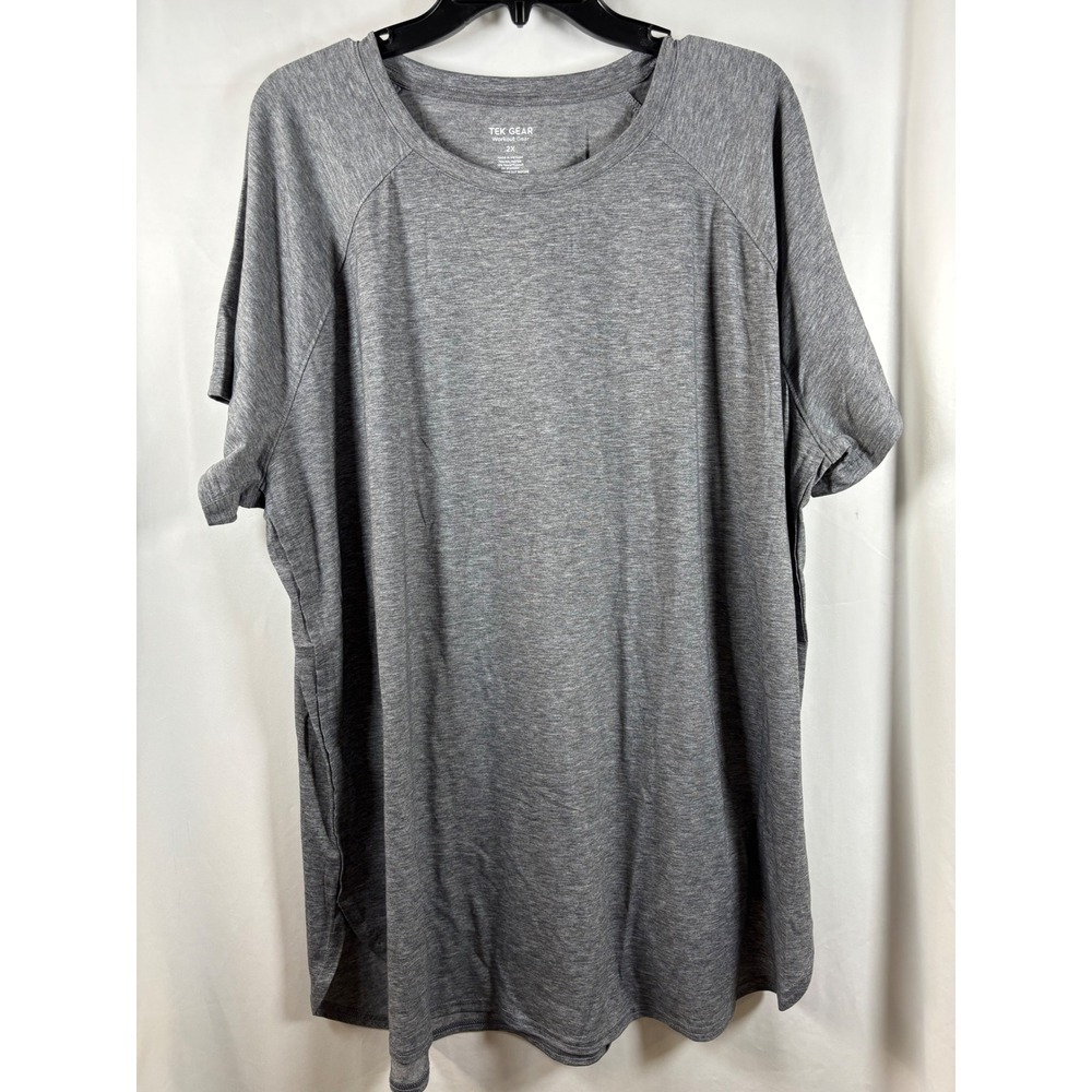 Tek Gear Workout Gear Gray Heathered Short Sleeve Active Top Womens 2X Plus Size